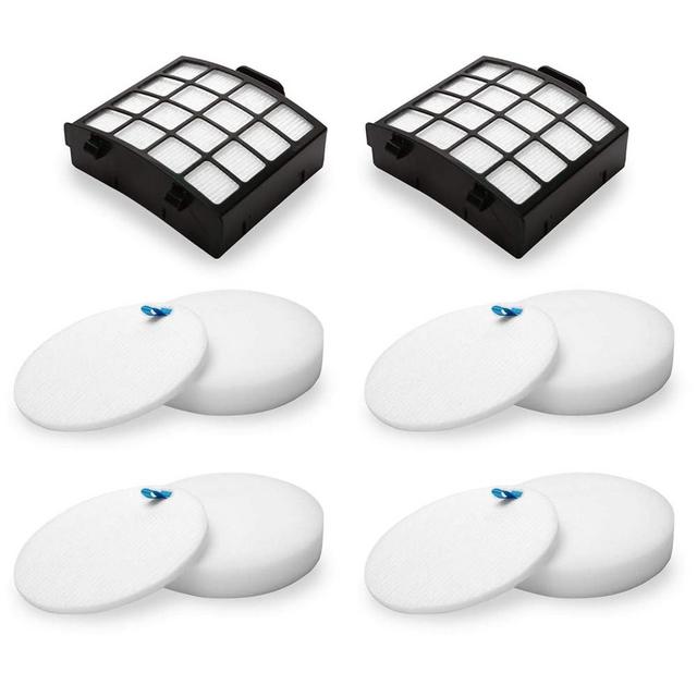 Colorfullife AZ2002 Vacuum Filter Replacement Kit for Shark Vertex DuoClean PowerFin Upright Vacuum AZ2000, AZ2000W, AZ2002, Replace XHFAZ2000, XFFKAZ2000, 2 Post-Motor Filters, 4 Foam Felt Filters