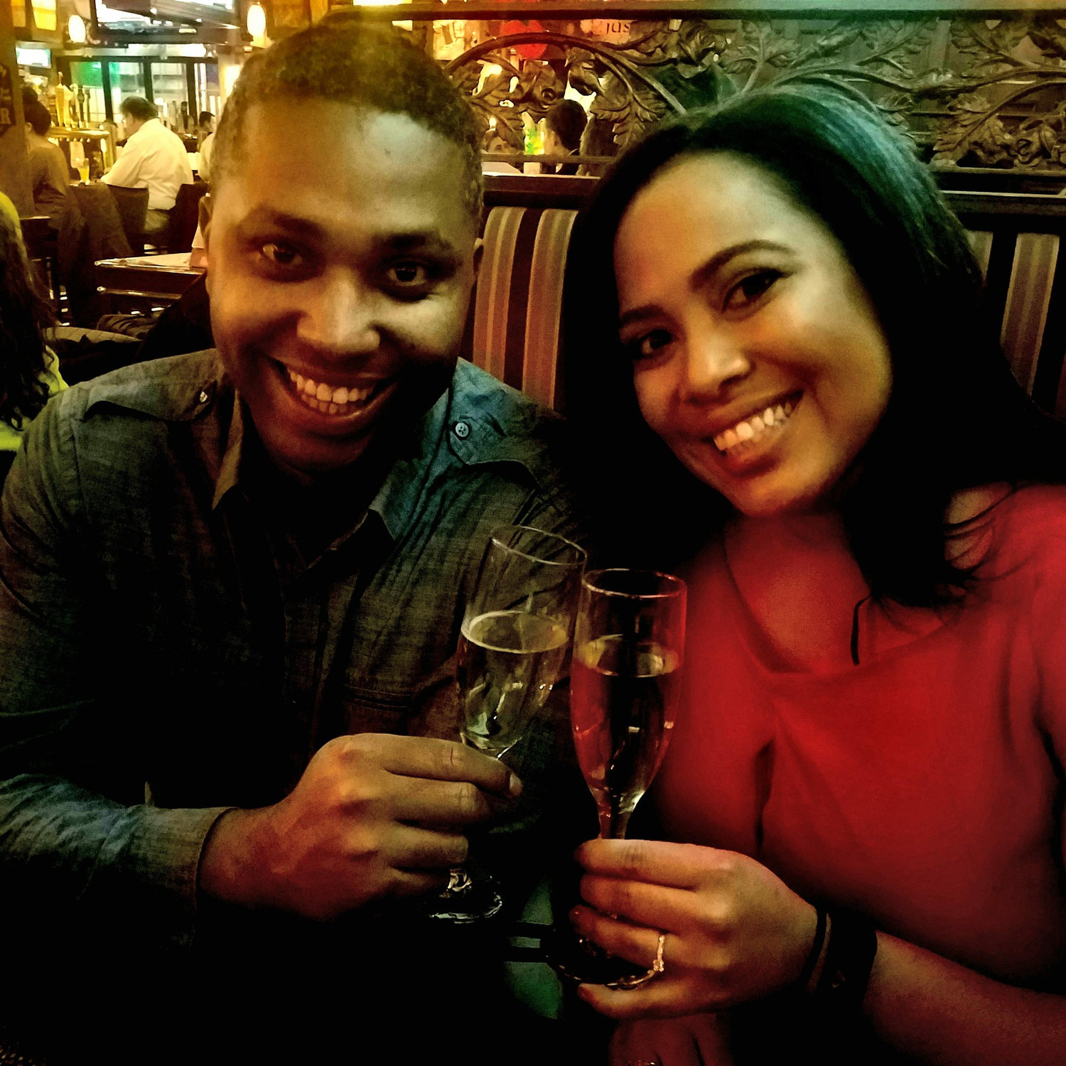 Celebrating the night we got engaged!