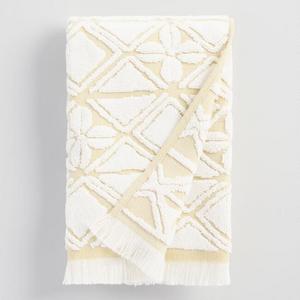 Ivory and Golden Green Geo Floral Iberia Hand Towel