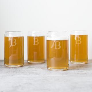 Personalized Craft Beer Can Glass, Set of 4