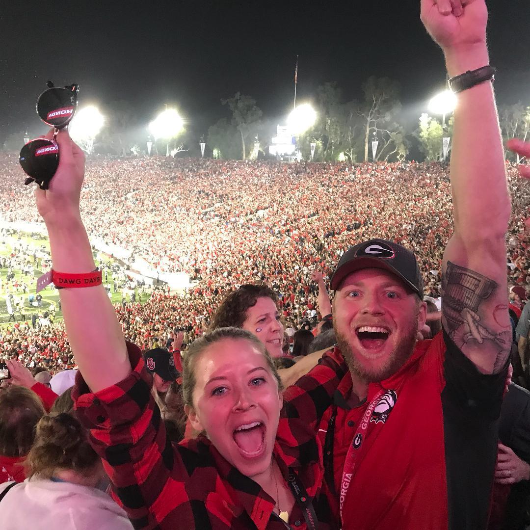 The moment Matt lost his beloved sunglasses, but our Dawgs won so its ok!