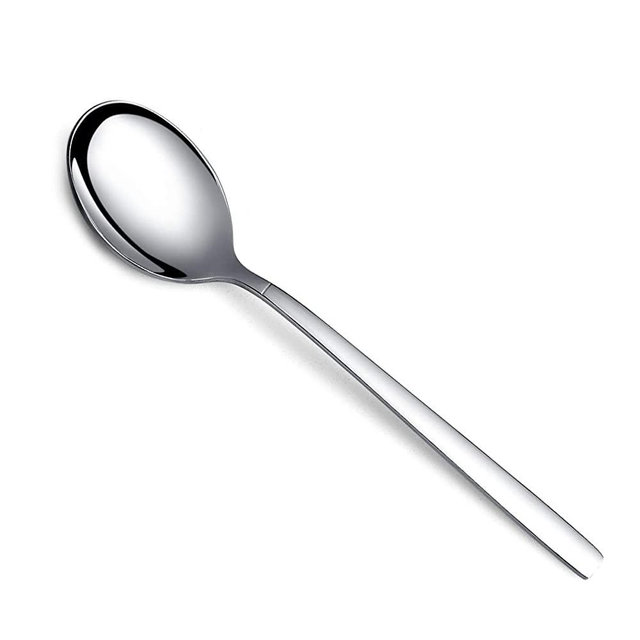 Berglander Dinner Spoon of 6, Stainless Steel Soup Spoons Silverware, Shiny Modern Soup Spoon Table Spoon Set Dishwasher Safe