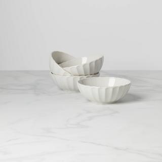 French Perle Scallop Bowl, Set of 4