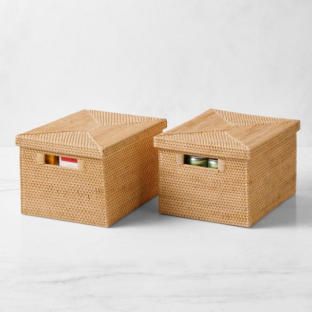 Hold Everything Small Lidded Baskets, Set of 2