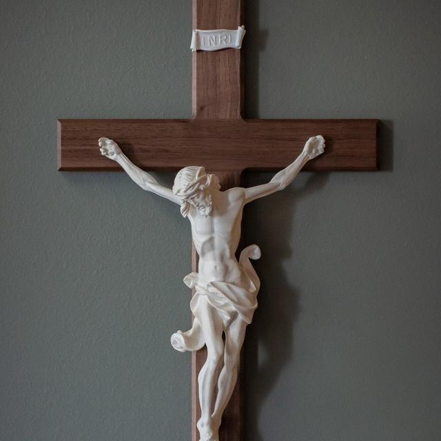 24" Large Wall Crucifix With White Corpus - Wood Crucifix - Baptism Gift - Catholic Gift - Wood Cross - Wedding Gift - Wooden Crucifix