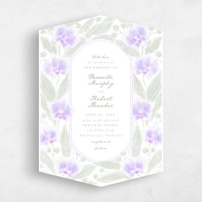 Purple Diamond Wedding Invitation - Orchidea Classic