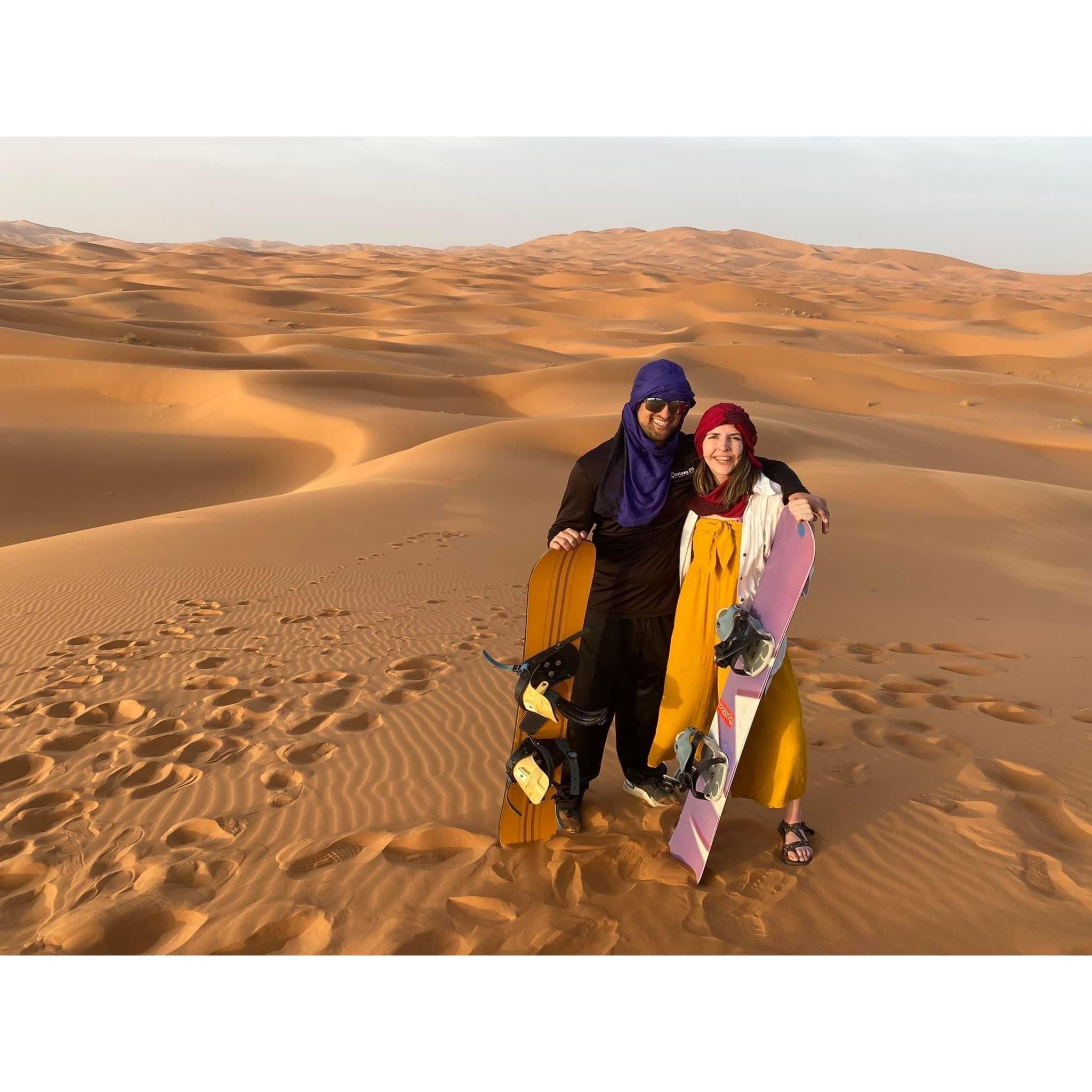 Sandboarding in the Sahara