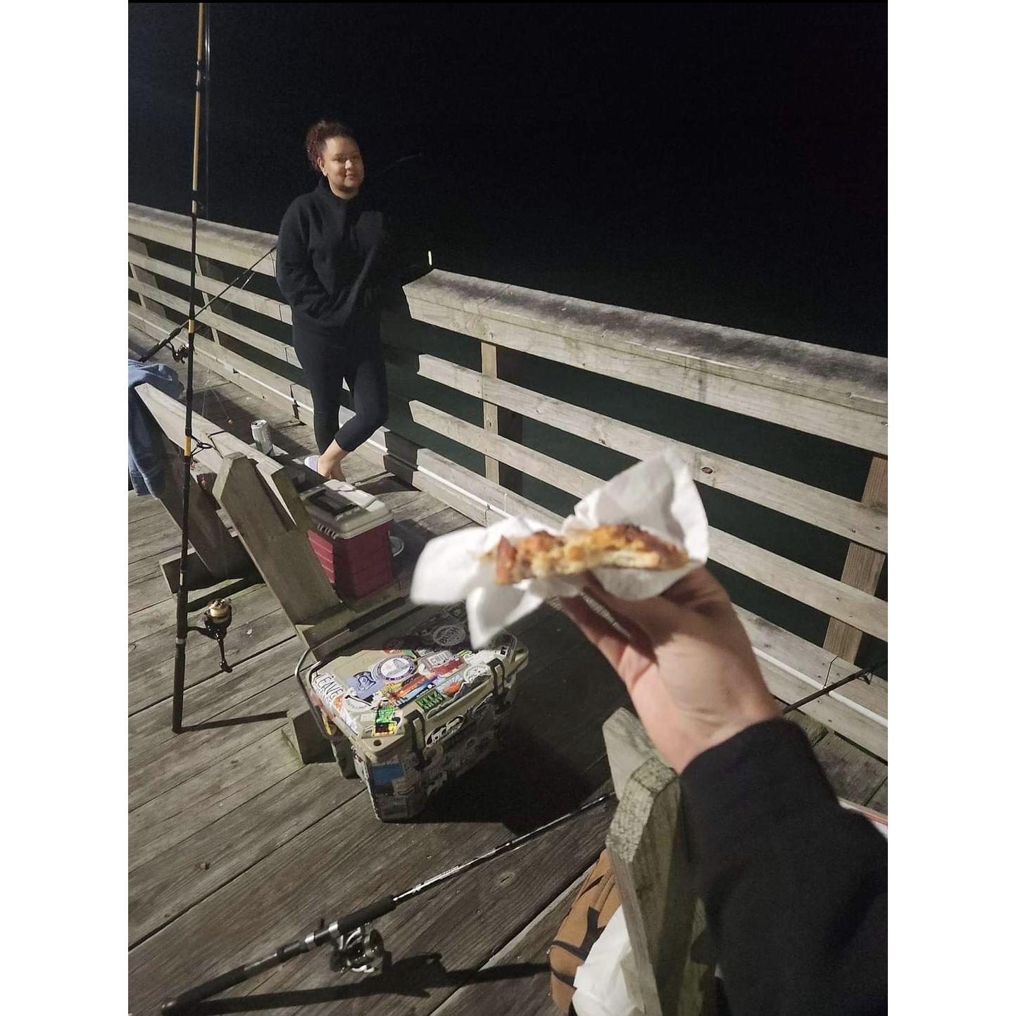 Our first date/Kiss at the Bogue Inlet Pier a few days after we met
