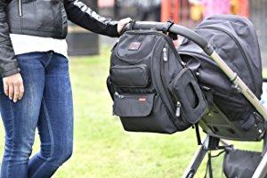 Bag Nation Diaper Bag Backpack with Stroller Straps, Changing Pad and Sundry Bag - Black