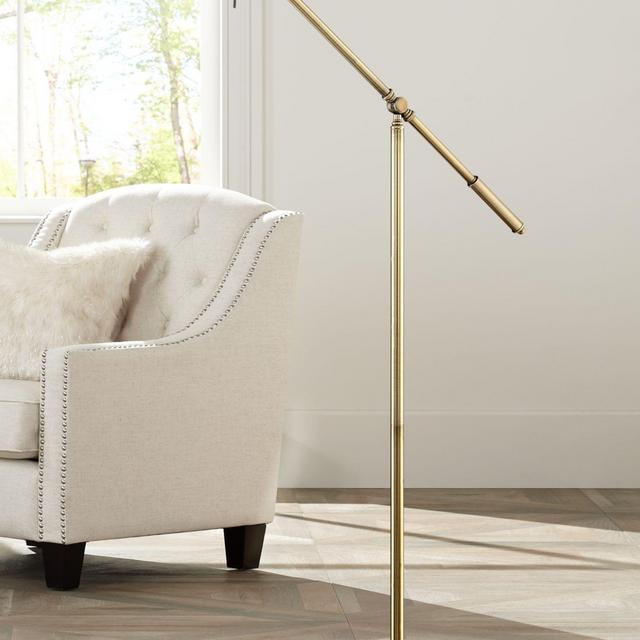 360 Lighting Modern Pharmacy Floor Lamp Antique Brass Adjustable Boom Arm and Head for Living Room Reading Bedroom Office