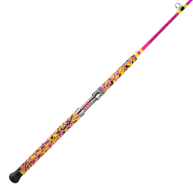 ANCIENT MARINER Catfish Fishing Rods, 7'6" One-Piece Glow with Black Light Ancient Mariner Albatross Catfishing Casting Rod, Medium Heavy