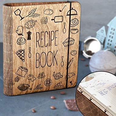 Wooden Blank Recipe Book Binder - Recipe Notebook - Family Cookbook, Journal, Sketchbook To Write In Organizer by Enjoy The Wood