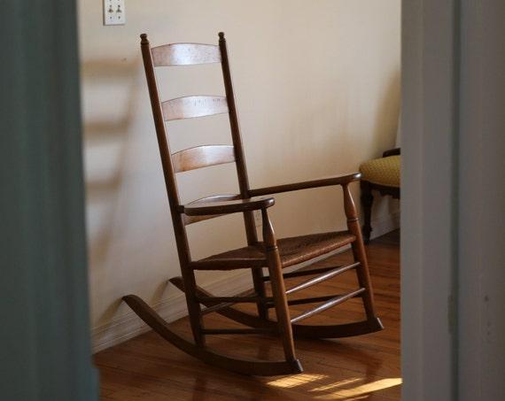 Antique Ladderback Rocking Chair