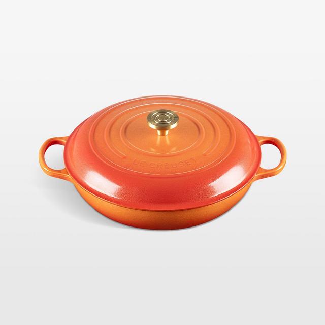 Le Creuset ® Signature 5-Qt. Flamme Doree Braiser with Crucible Knob