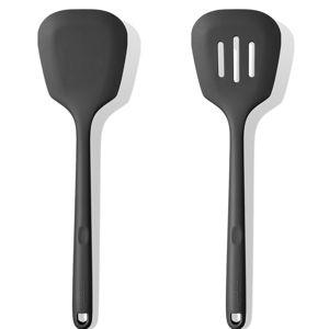 2 pk Heat Resistant Silicone Turner (Black)
