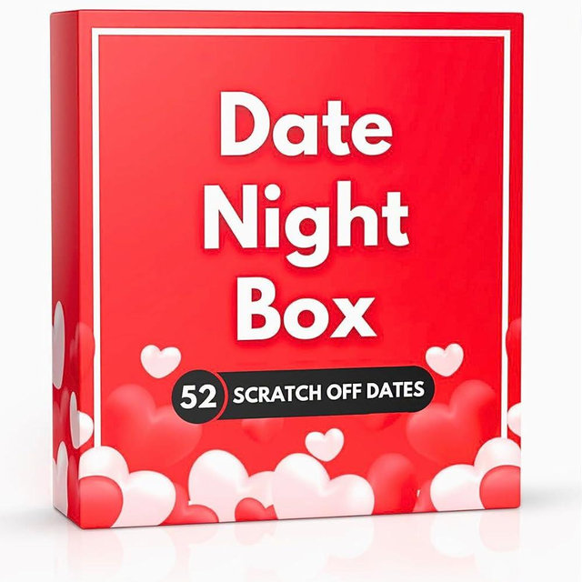 Date Night Box: 52 Fun & Adventurous Scratch-Off Date Ideas for Couples - Couples Card Game for Husband, Wife, Boyfriend, Girlfriend - Romantic Gifts for Him, Her, Birthday, Anniversary, Wedding