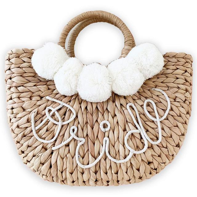 Bride Straw Purse for Honeymoon Bridal Shower Gift Handmade Summer Beach Tote Bag