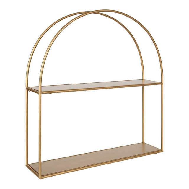 24" x 26" Monroe Metal Arch Shelf Gold - Kate & Laurel All Things Decor
