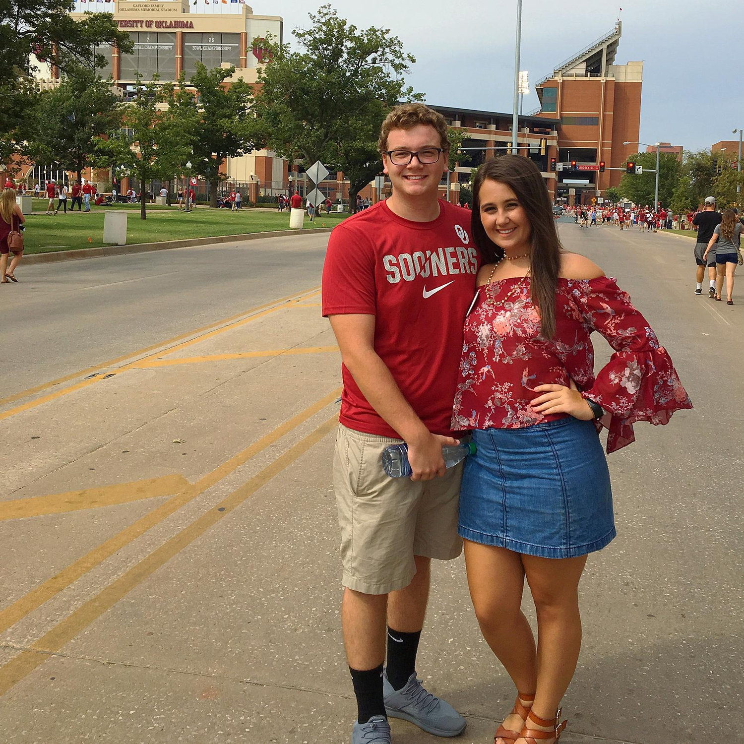 Our first OU football game. One of our favorite fall activities is cheering on the Sooners.