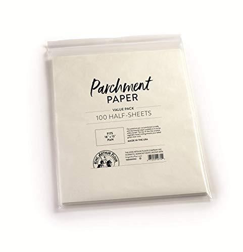 King Arthur Flour Precut Baking Parchment Paper, Heavy Duty, Professional Grade, Nonstick, Reusable, Resealable Pack, Fits 18" X 13" Pan, 100 count