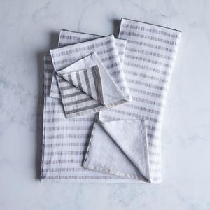 Striped Linen & Cotton Japanese Bath Towels (Hand Towel)