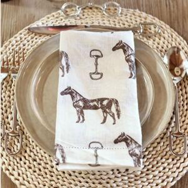 Horse & Snaffle Linen Napkin Set