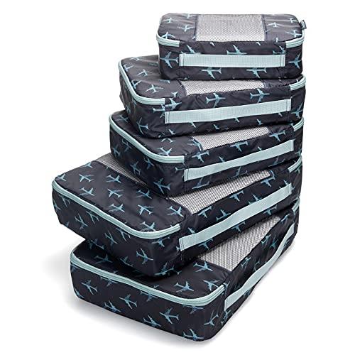 TravelWise Packing Cubes, Navy Airplanes, Set