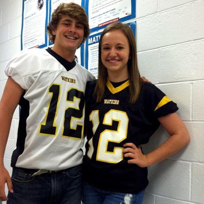 Carley crushing on Ben as the high school quarterback. Go Warriors!