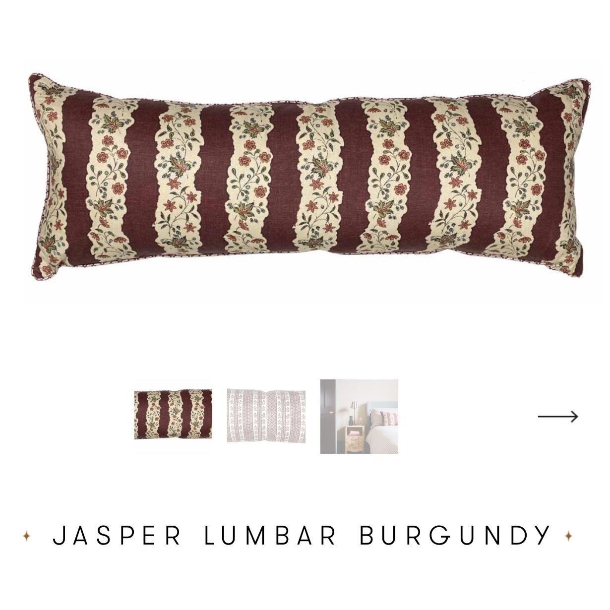 Jasper Lumbar Burgundy | Down & Feather Cushions | Trove