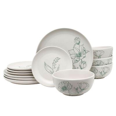 Bee & Willow™ Springfield 12-Piece Dinnerware Set in Off White/Mint