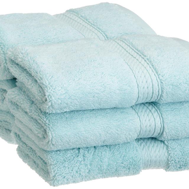 Superior 900 GSM Luxury Bathroom Face Towels, Made of 100% Premium Long-Staple Combed Cotton, Set of 6 Hotel & Spa Quality Washcloths - Sea Foam, 13" x 13" each
