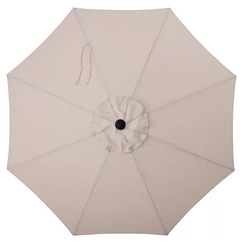 allen + roth Solid Wheat Market 9-ft Auto-tilt Round Patio Umbrella with Brown Aluminum Frame