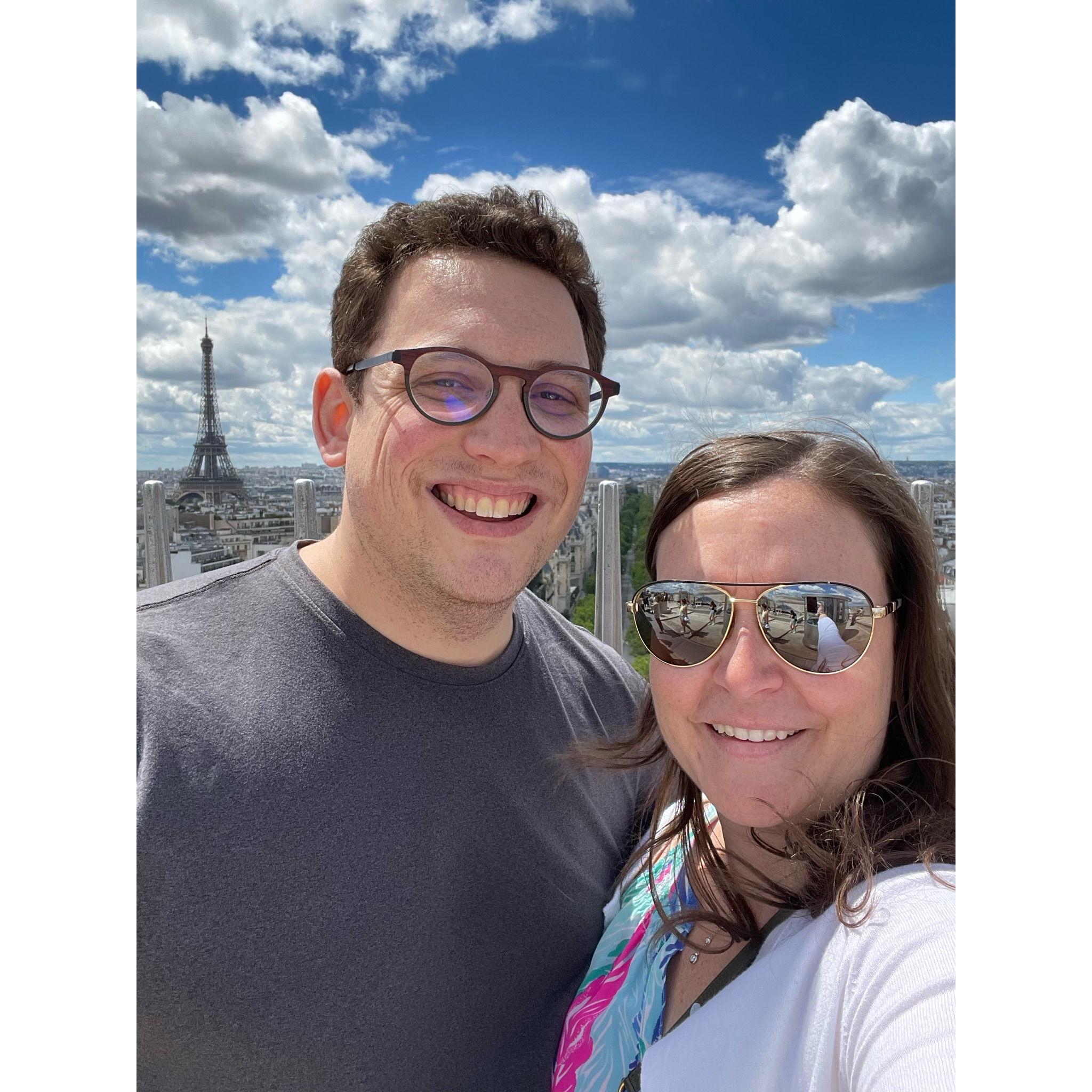 The top of the Arc de Triomphe...the view was worth all 285 stairs!