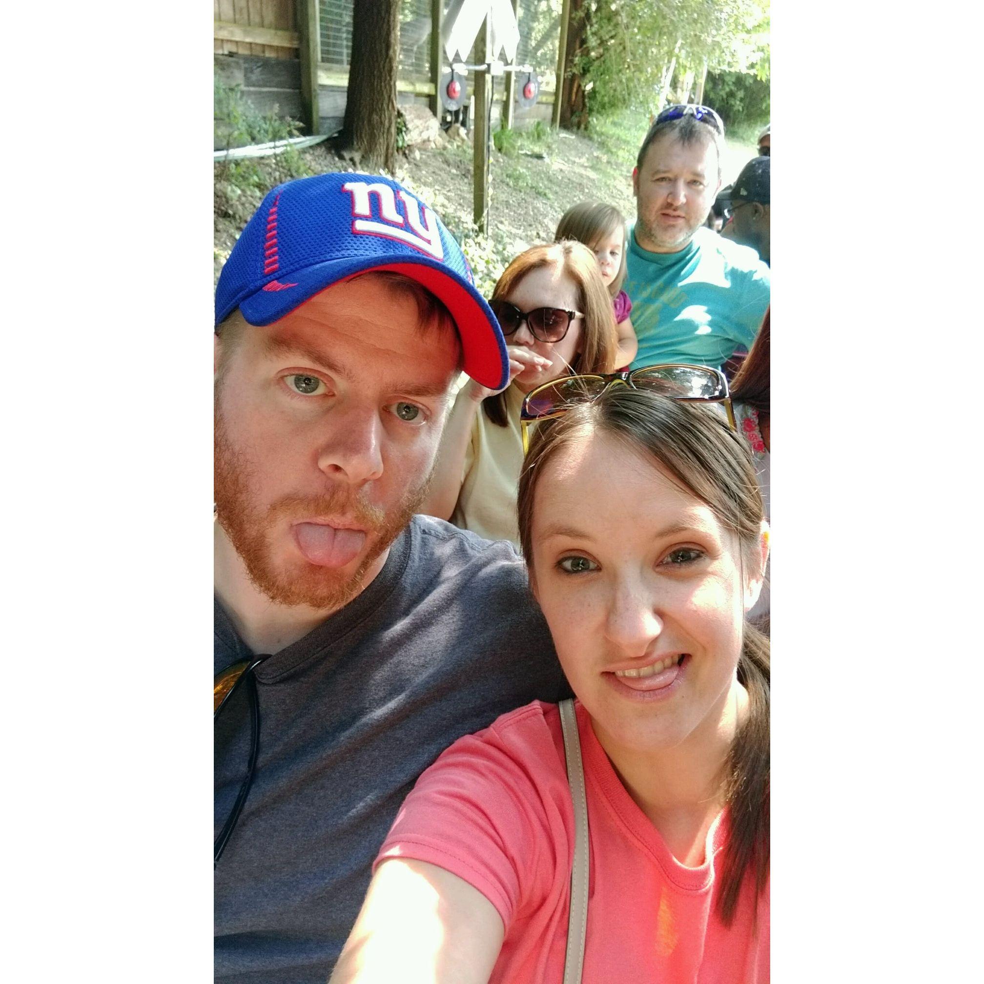 Waiting to ride the Zoo Choo at Roanoke Zoo