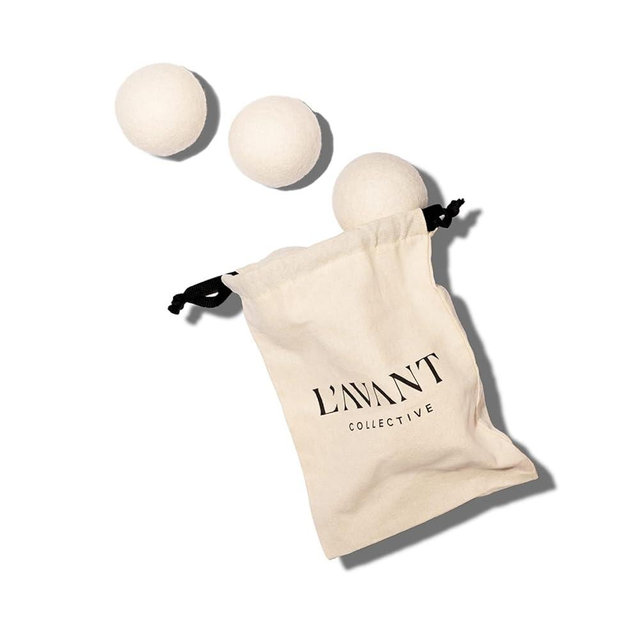 L'AVANT Collective Wool Dryer Balls Set of 6 | XL New Zealand Wool, Reusable Natural Fabric Softener & Static Reducer, Reduces Drying Time, Chemical-Free Alternative to Dryer Sheets | 1,000+ Loads