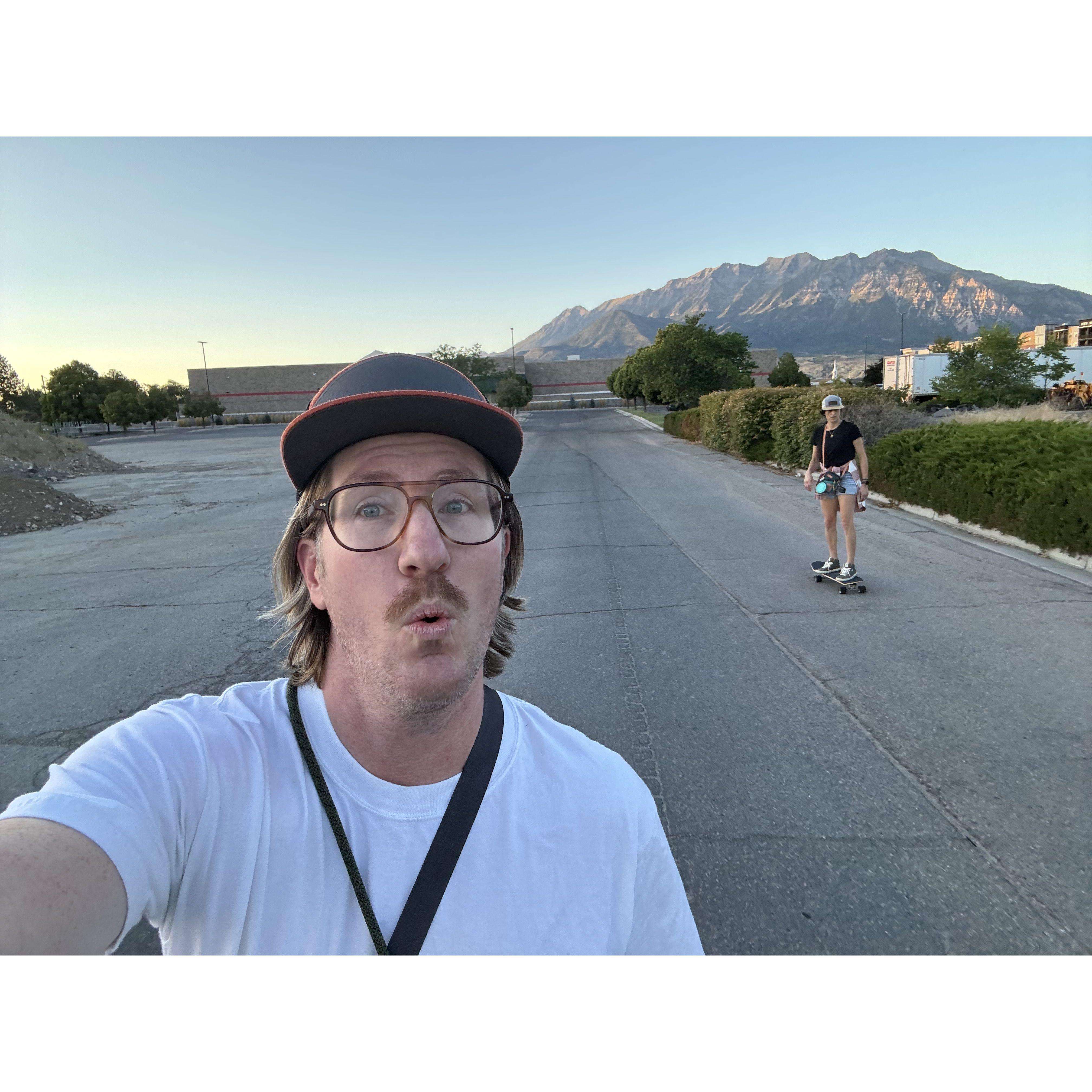 Skating to date night dinner.