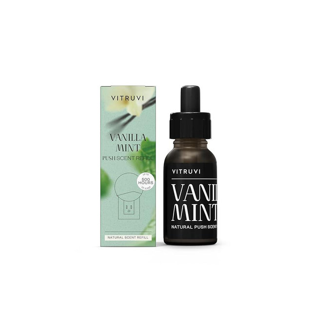 Vitruvi Vanilla Mint Scent Refill for Push Plug-In Diffuser – Refreshing Plug-In Scent Blend with Vanilla and Mint – For Use with Vitruvi Push Diffuser Only | 0.5 Fl Oz (Pack of 1)