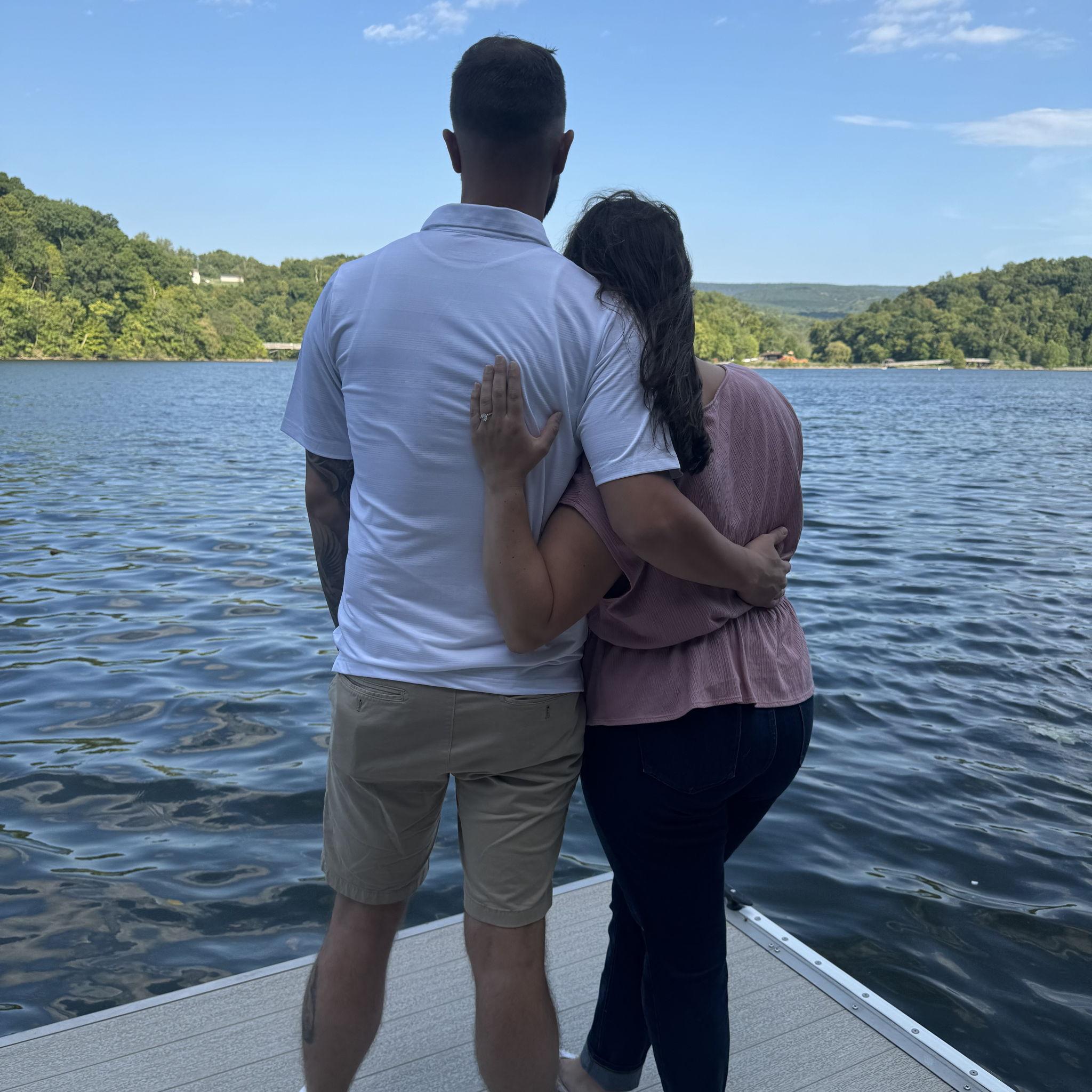Our engagement on the dock at Karlee's childhood home