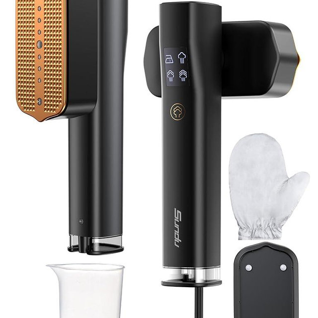 Travel Steamer for Clothes,15s Fast Heat-up Portable Iron,35mins Runtime & 100ml Large Tank,25g/min Steam,Ceramic Panel,Stands on Desk,Wrinkle Remover for Travel, Home, Office(Black)