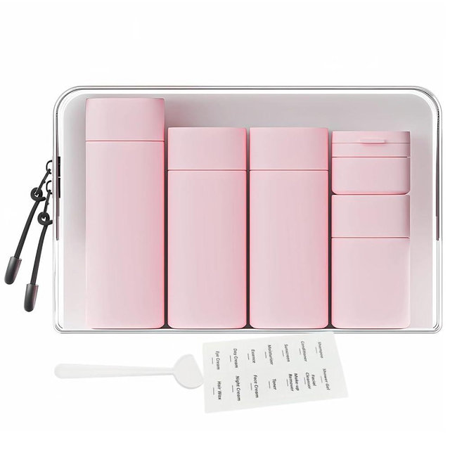 FANPOI 5pcs Travel Cream Dispenser Bottles Set Travel Bottles Toiletry Containers Set, TSA Approved, Travel Essentials