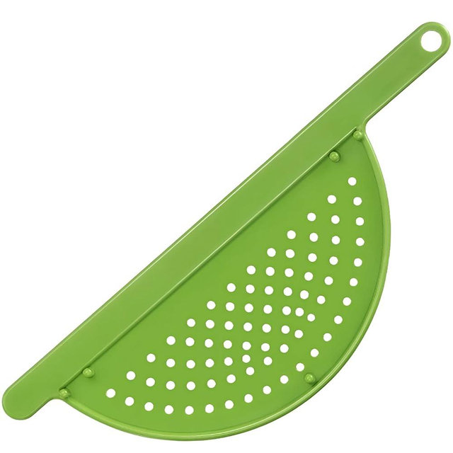 Handheld 15" Pot Strainer – Food Strainer for Pasta, Vegetables & More – BPA-Free Plastic with Anti-Slip Pegs – Fits Most Pots and Pans (1)