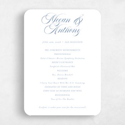 Blue Rounded Wedding Program - Jessenia