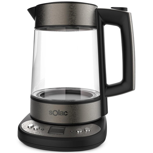 SOLAC Aroa Premium Cordless Glass Electric Brew Kettle with Adjustable Temperature