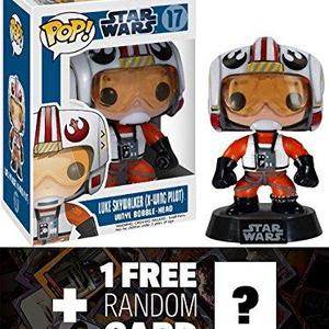 Luke Skywalker (X-Wing Pilot): ~3.75" Funko POP! Star Wars Vinyl Bobble-Head Figure w/ Stand + 1 FREE Official Star Wars Trading Card Bundle [25964]