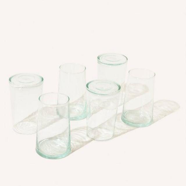 Tall Water Glass- Set of 6 - Handblown Morocco - Beldi