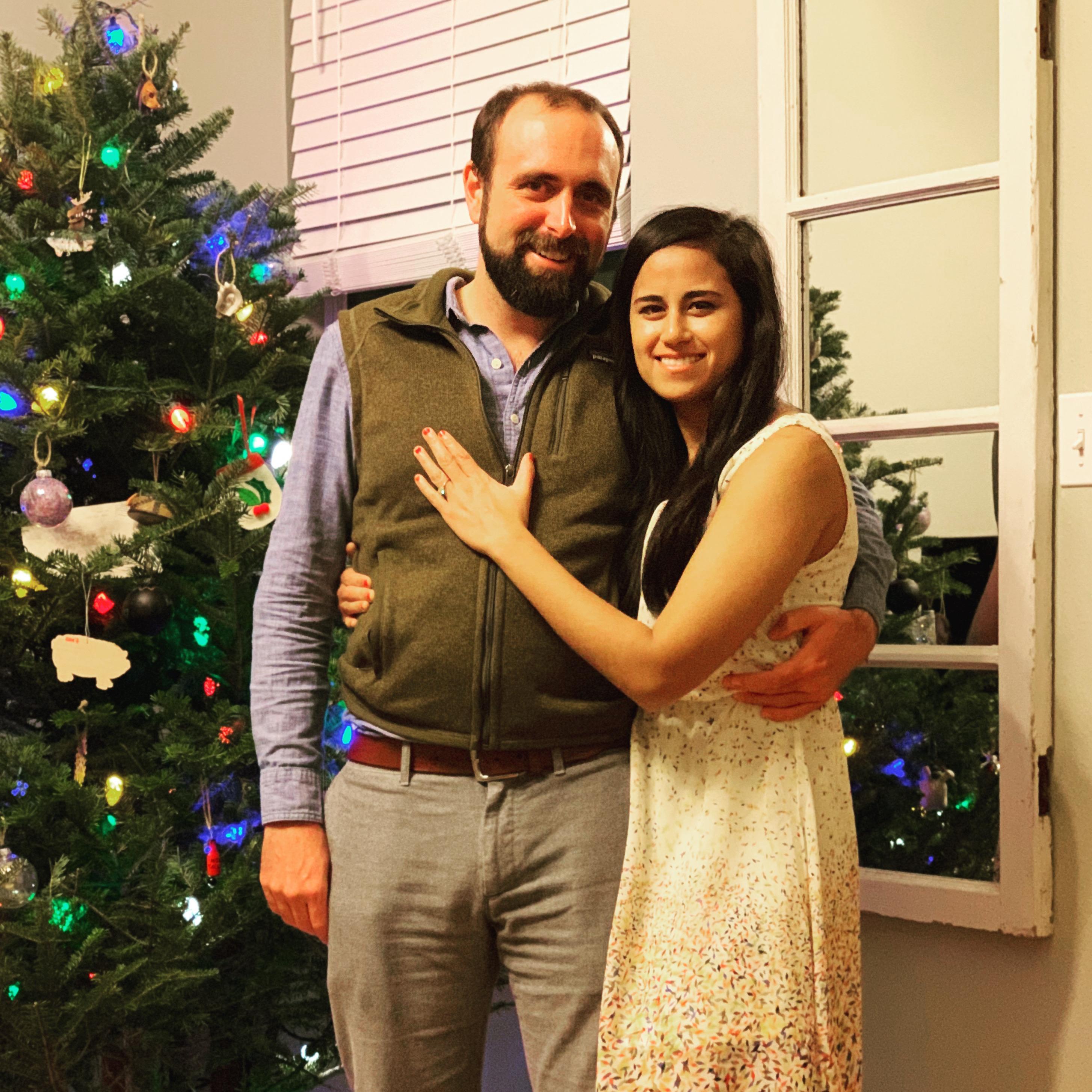 After she said "Yes" we set up a photo before going out to dinner. December 21, 2019