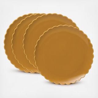 Scalloped Stoneware Plate, Set of 4