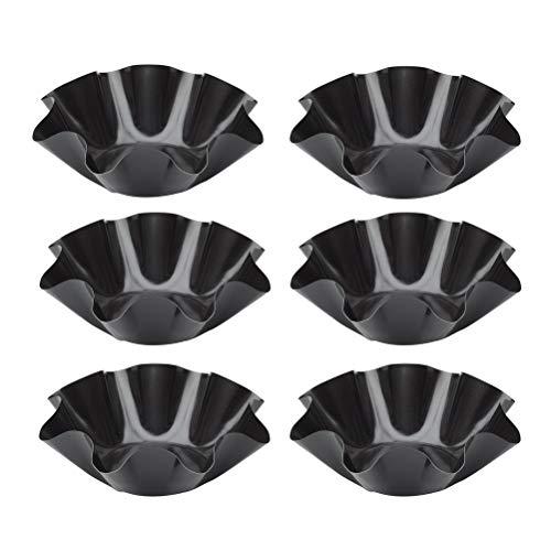 Aybloom Tortilla Pan Set - 6pcs Non-Stick Carbon Steel Taco Salad Bowl Makers Tortilla Shell Pans (Black)