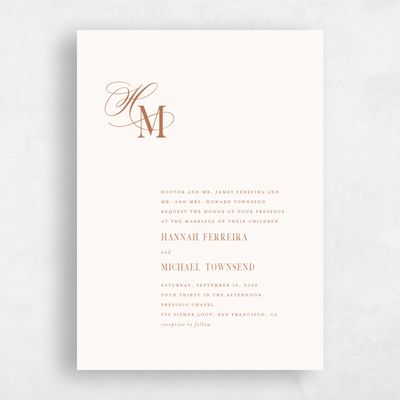 Beige Standard Wedding Invitation - Jalen Classic