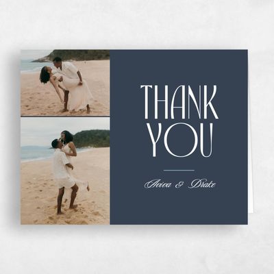 Grayed Navy, Blue Wedding Thank You - Trogir Photo